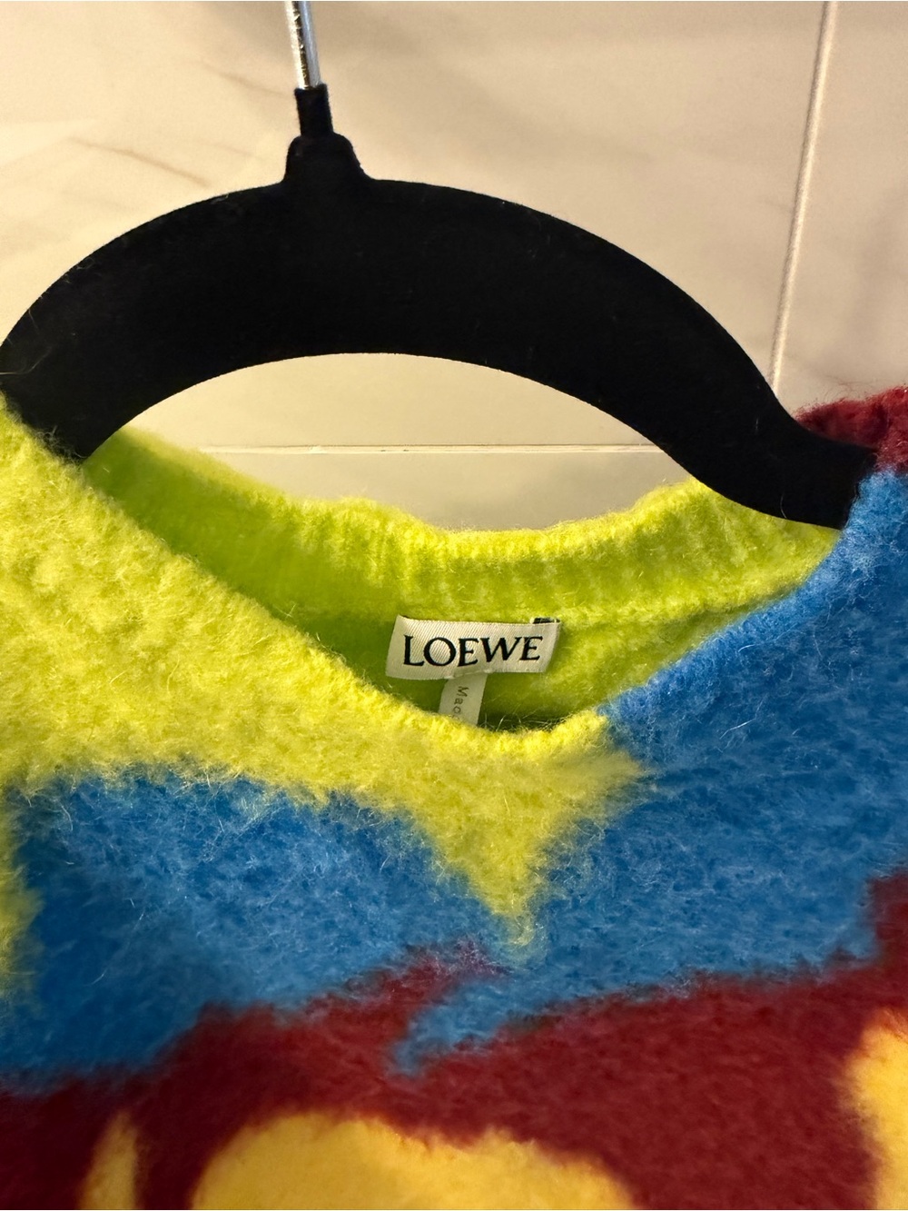 Loewe Wool Knit Multicolor Yellow Sweater with Matching Scarf - Picture 6 of 7